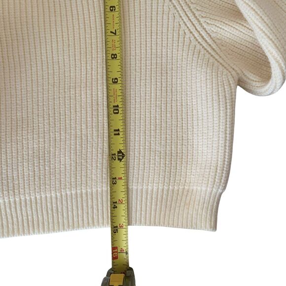 Zara Cropped Long Sleeve White Sweater Women Size Medium - Picture 8 of 10